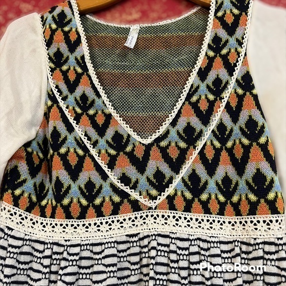 FREE PEOPLE Iceland Air Sweater Bolo Gypsy Cottage Core Dark Academia Dress S - Picture 8 of 15